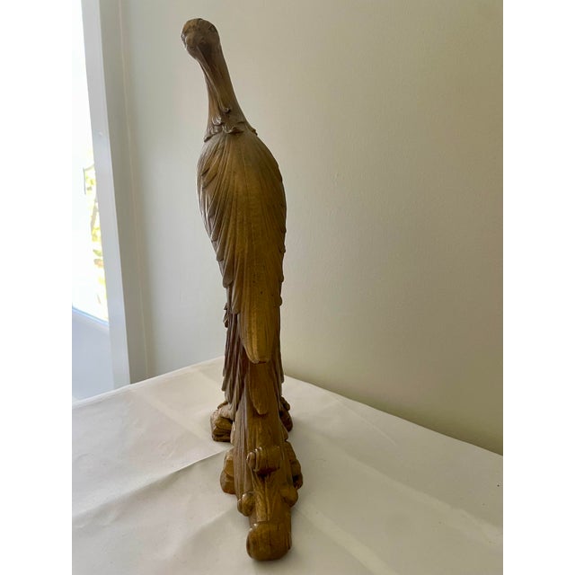 Syroco 1950s Syroco Gold Hollywood Regency Peacock Statue For Sale - Image 4 of 8
