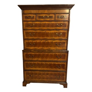 George I Oyster-Veneered Walnut Chest on Chest (Tallboy), C. 1720–1740 For Sale