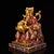 This is a large and elaborately decorated cloisonné enamel figurine of the God of Wealth (Caishen). The deity is depicted...