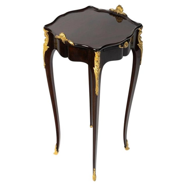 Small Napoleon III Table in Mahogany with Gilded Bronze For Sale - Image 13 of 13