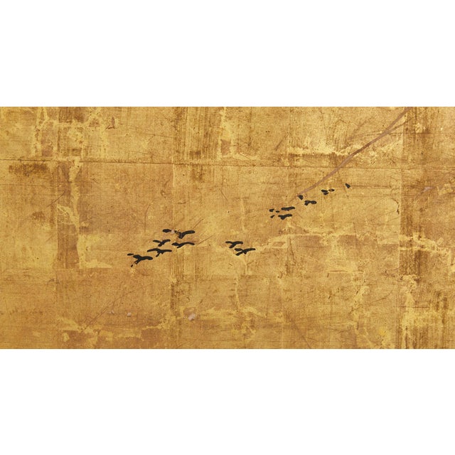 Japanese 17th Century Japanese Furosaki Tea Ceremony Screen, Farmhouse Landscape, C. 1650 For Sale - Image 3 of 8