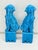 Late 20th Century Pair of Vintage Chinese Export Turquoise-Glazed Porcelain Foo Dogs 13" For Sale - Image 5 of 5