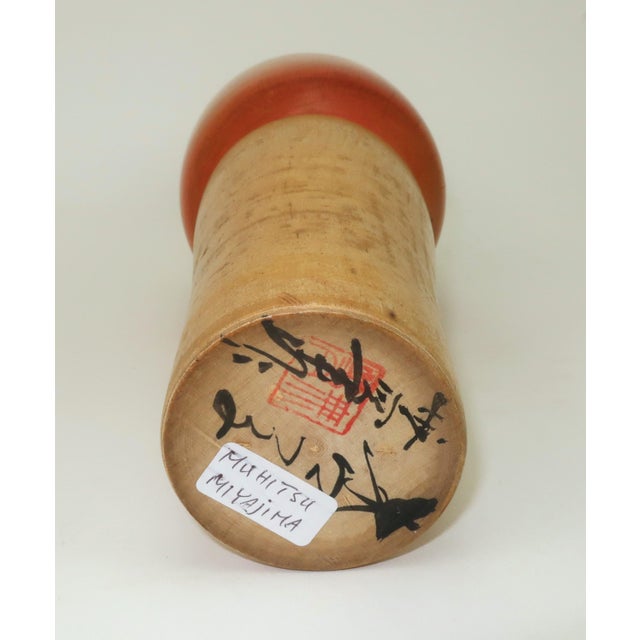 1940s Artist Signed Large Japanese Wood Kokeshi Dolls, Set of 3 For Sale - Image 15 of 16
