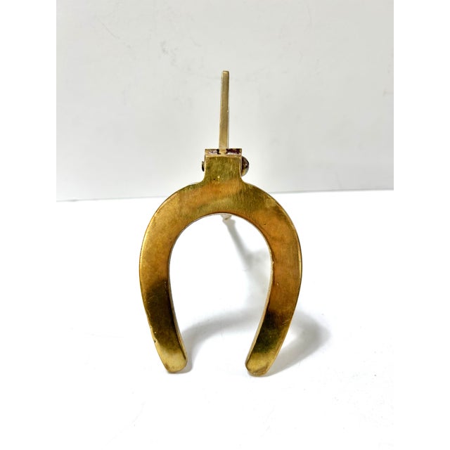 Brass Vintage Brass Horse Hoof Gauge Paper Weight For Sale - Image 8 of 9