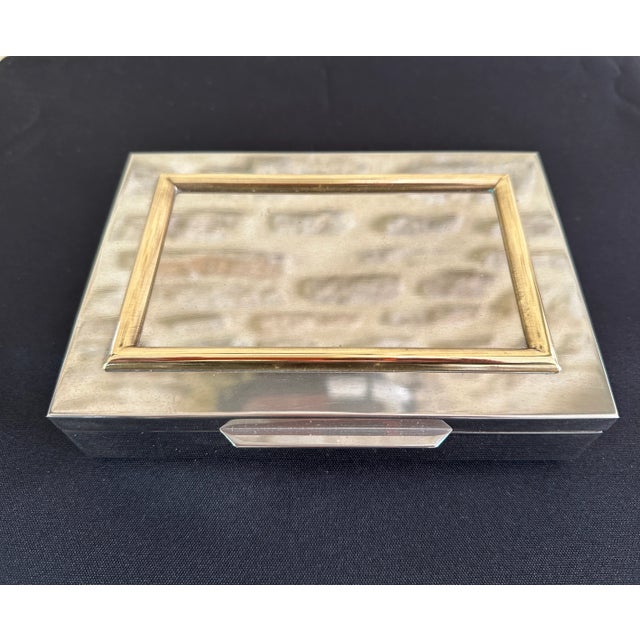 Metal Chrome and Brass Box, 1970s For Sale - Image 7 of 10