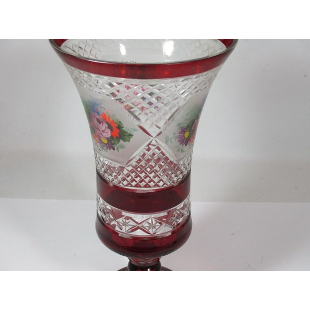 1960s Bohemian Art Glass Pedestal Vase For Sale - Image 6 of 11