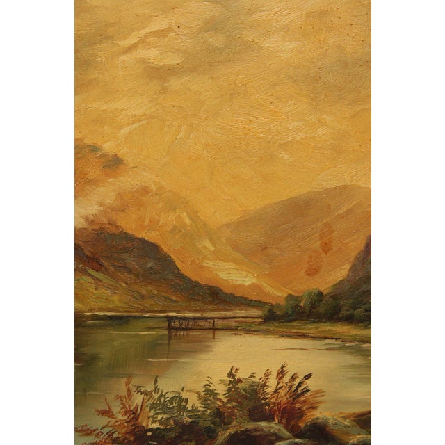 Mountain Landscape Oil Painting, Signed For Sale - Image 11 of 12