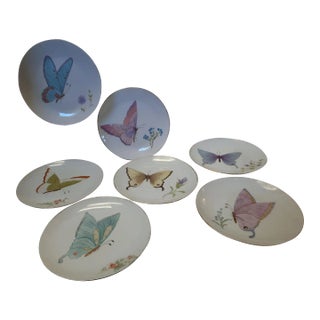 1980s Painted Plates - Set of 7 For Sale