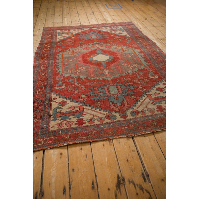 Old New House 1920s Antique Persian Northwest Hexagonal Medallion Wool Rug For Sale - Image 4 of 14