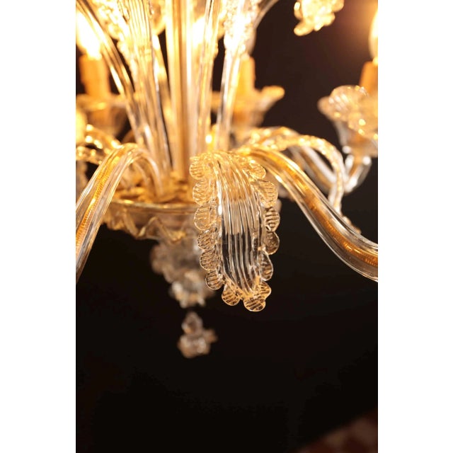 Glass Small Venetian Murano Glass Chandelier For Sale - Image 7 of 8