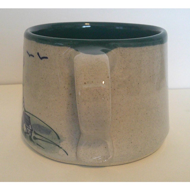Nautical Great Bay Pottery N Hampton, Nh Lighthouse Mug Hand Made Stoneware Model 2808 For Sale - Image 3 of 9