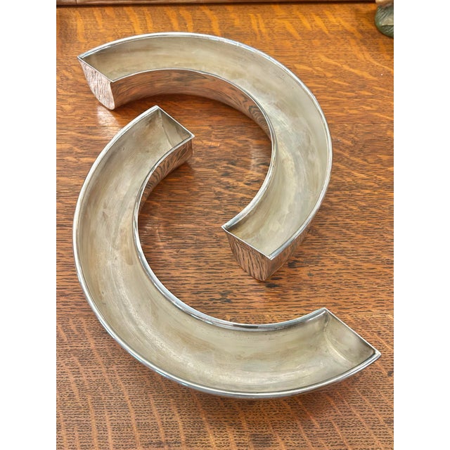 1950s 1959 Eugen Ferner German Modernist Silverplate Floral Centerpiece Ring For Sale - Image 5 of 11
