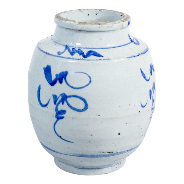 Painted and Glazed Ceramic Vase For Sale