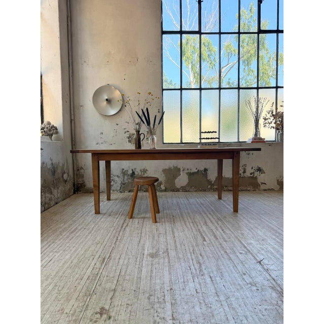 Solid pine farmhouse table with oak spindle legs and a very thick, end-jointed top. We love its 210cm size, which allows...