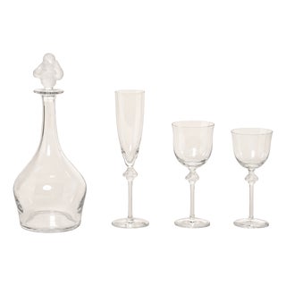 Crystal Roxanne Service from Lalique, France, 1968, Set of 31 For Sale