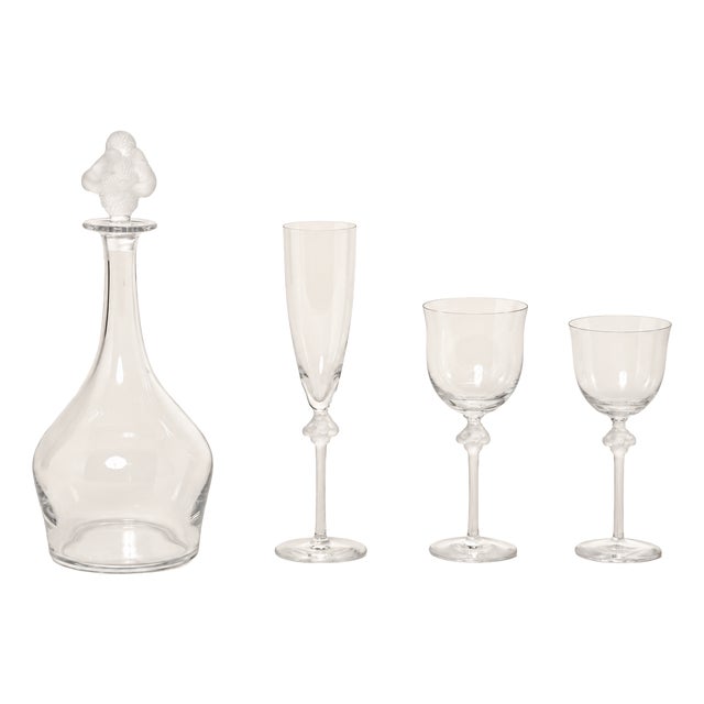 Crystal Roxanne Service from Lalique, France, 1968, Set of 31 For Sale