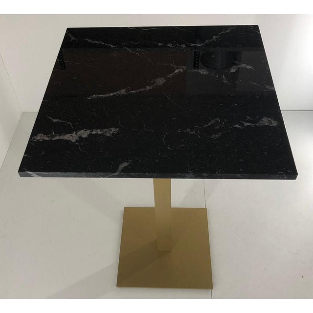 2010s New Bistro High Table in Gilded Wrought Iron With Black Marble Top For Sale - Image 5 of 7