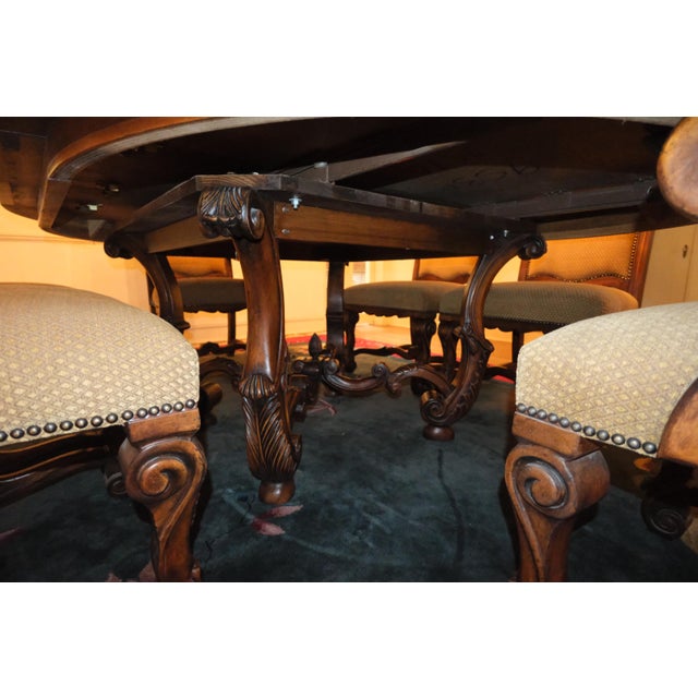 1980s Henredon Dining Table Set Three Sizes Extensions Included Hard Wood For Sale - Image 5 of 9