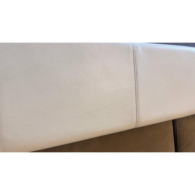 Roche Bobois Monumental White Leather & Suede U-Shaped Sectional Sofa For Sale - Image 14 of 17