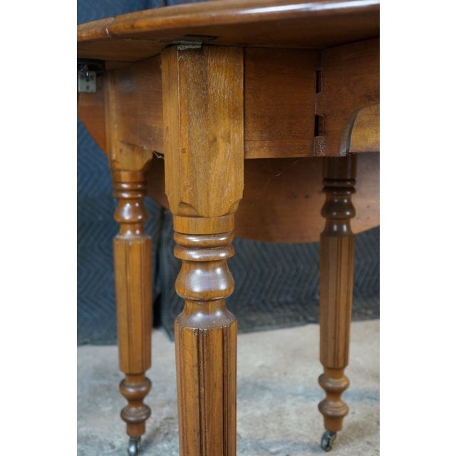 Brown Antique American Victorian Mahogany Drop Leaf Dining Table Expandable Console For Sale - Image 8 of 18