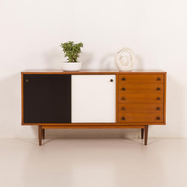 Mid-Century Modern Vintage Teak Sideboard in the style of Charlotte Perriand, 1970s For Sale - Image 3 of 18
