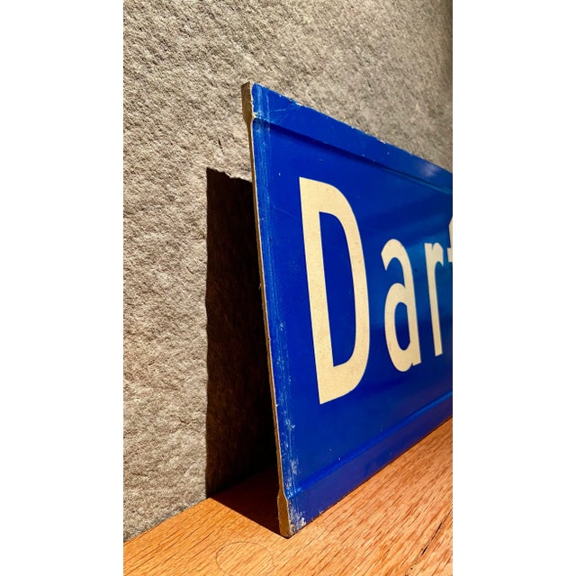 Industrial Vintage Original "Dartmouth Ave." Metal Street Sign For Sale - Image 3 of 11