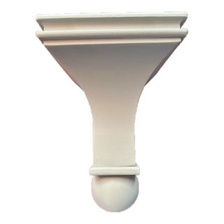 Handmade of Solid Wood a Classical Style Wooden Corbel Wall Bracket or Shelf In Pale Gray For Sale