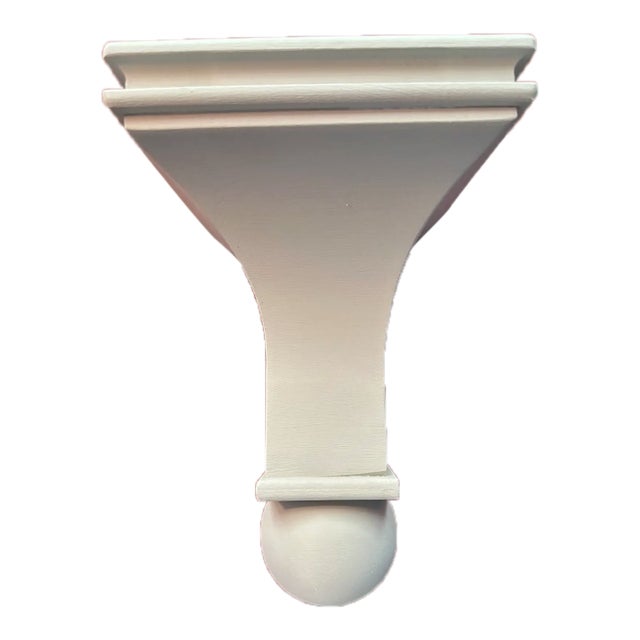 Handmade of Solid Wood a Classical Style Wooden Corbel Wall Bracket or Shelf In Pale Gray For Sale