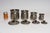 Set of Four Vintage Portuguese Metal and Teak Lidded Graduated Nesting Canisters / Jars by Tagus For Sale In New York - Image 6 of 18