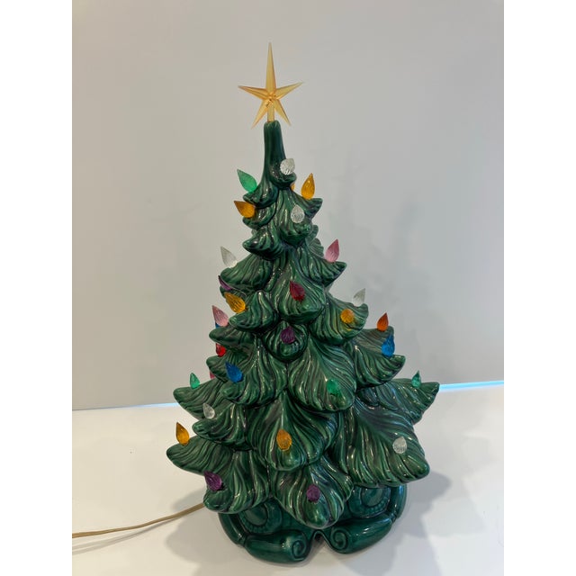 Bottle Green 50’s Ceramic Christmas Tree For Sale - Image 8 of 8