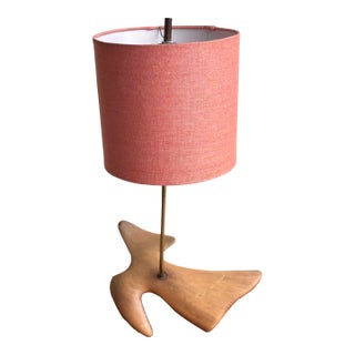 1950s Dove Wood Table Lamp in the Style of Heifetz Lighting For Sale