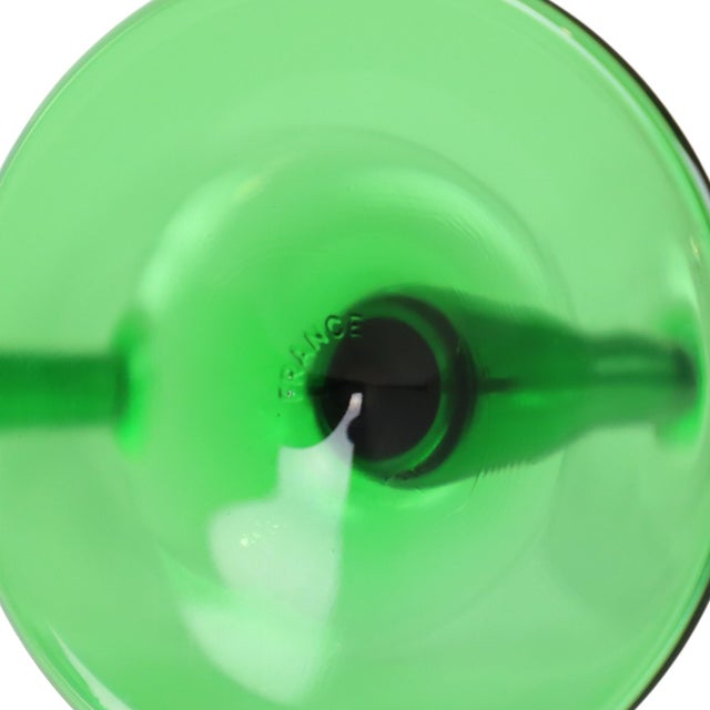 Vintage Alsace Wine Glasses with Green Stems from Luminarc, 1970s, Set of 10 For Sale - Image 6 of 18