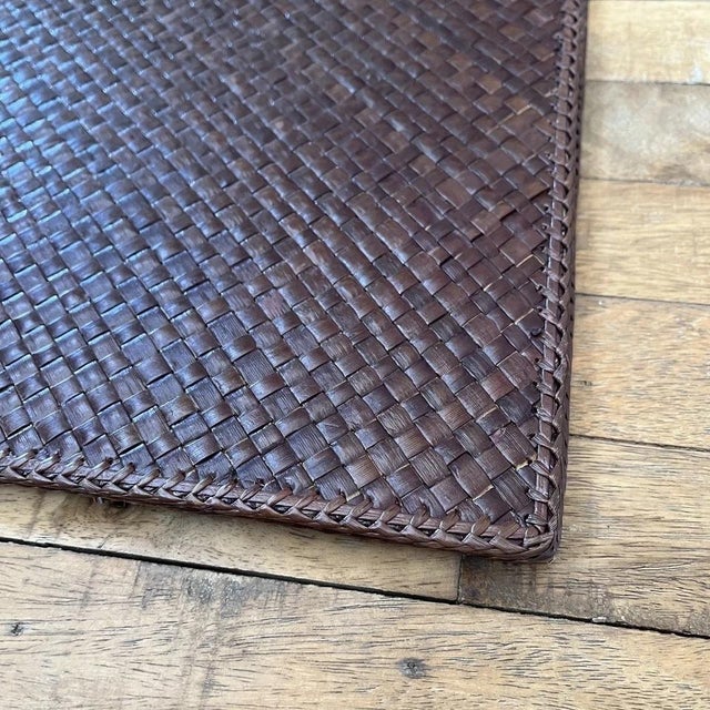 2000 - 2009 Vintage Handwoven Square Rattan Placemats - Set of 4 For Sale - Image 5 of 10
