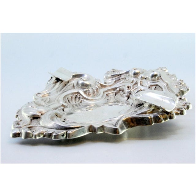 Metal Silver Ashtray with High Reliefs For Sale - Image 7 of 7