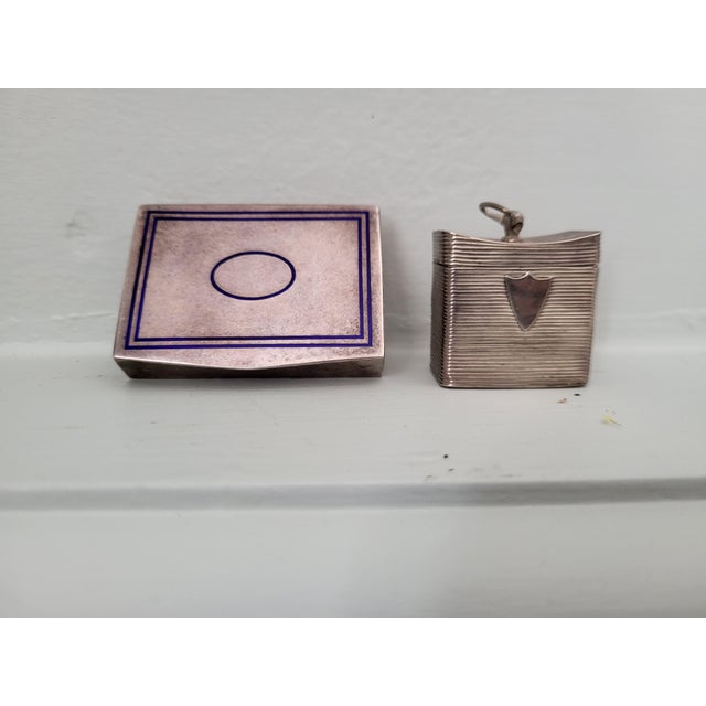 Gold Art Deco French Silver Scent Vinaigrette and Vanity Box, 1920s, Set of 2 For Sale - Image 8 of 8