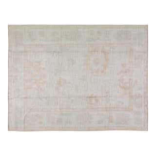 Oushak Hand Knotted Wool Rug, 9'x11'8" For Sale