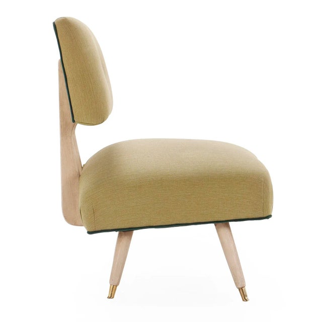 Mid-Century Modern A Pair of MCM Painted and Upholstered Low Boudoir Chairs, C. 1950. For Sale - Image 3 of 6