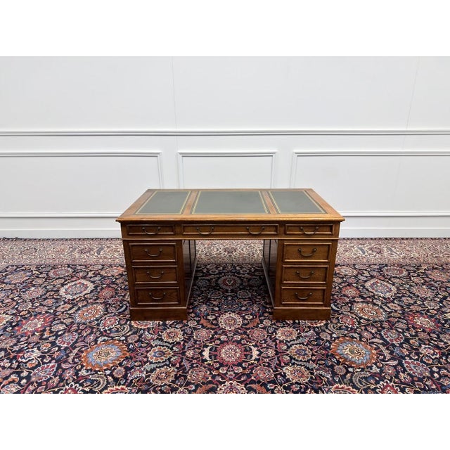 English Desk with Green Inlay For Sale - Image 4 of 18