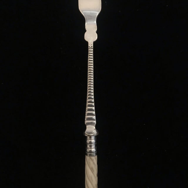 19th Century British Silver and Bone Pickle Fork or Hors d'Oeuvres Fork For Sale In Portland, ME - Image 6 of 8