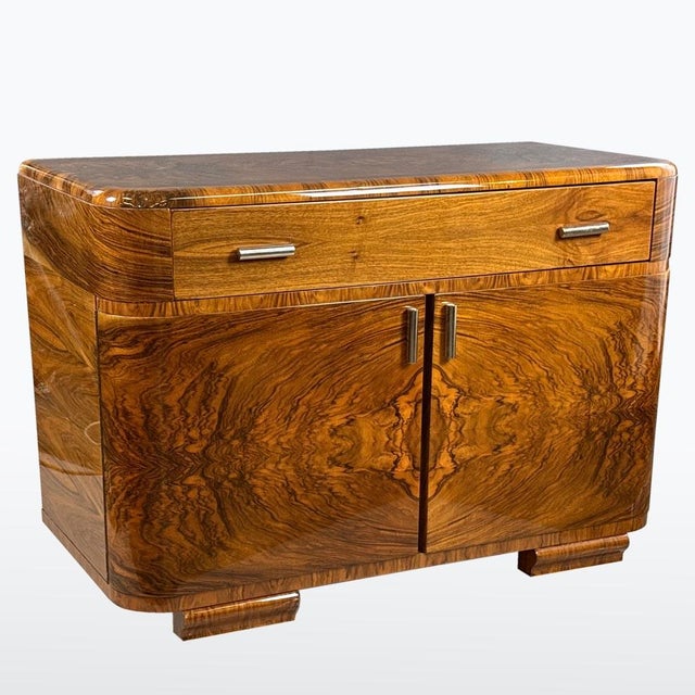 Brown Vintage Art Deco Walnut Commode, 1930s For Sale - Image 8 of 8