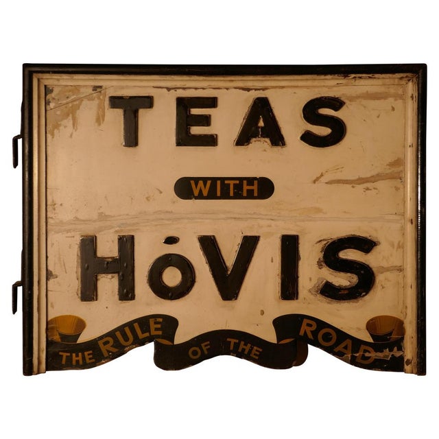 Black Three Dimensional Double-Sided Wooden Hovis Tea Shop Sign, 1900s For Sale - Image 8 of 8