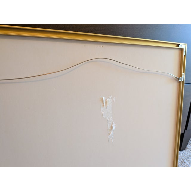 Pair of Mid-Century Modern Framed Egyptian Papyrus Artworks, 20x24 Gold Aluminum Frames For Sale - Image 10 of 10