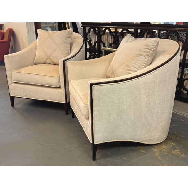 Cream Ambella Atelier Art Deco Lounge Chairs, a Pair For Sale - Image 8 of 18