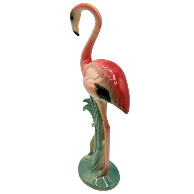 Mid-Century Modern Mid 20th Century Detailed Pink Flamingo Ceramic Tabletop Sculpture Brad Keeler For Sale - Image 3 of 5
