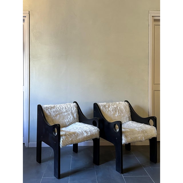 Set of Vintage Chairs in Ecofur For Sale - Image 6 of 16