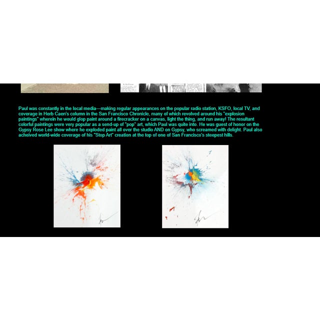 1970s Paul Olsen “Explosion #20” San Francisco Counterculture Process Painting 19.5” For Sale - Image 9 of 10