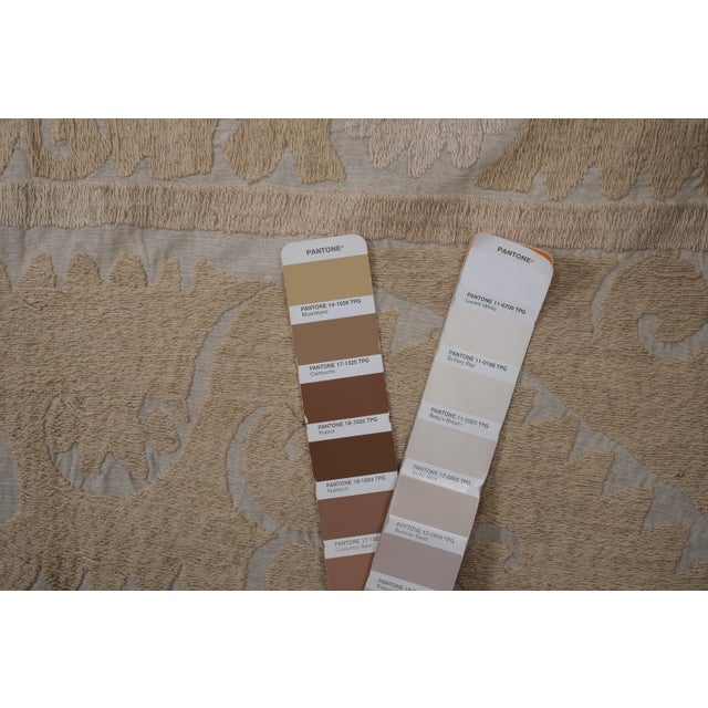 Uzbek Hand Embroidery Beige and Tan Suzani For Sale - Image 10 of 10