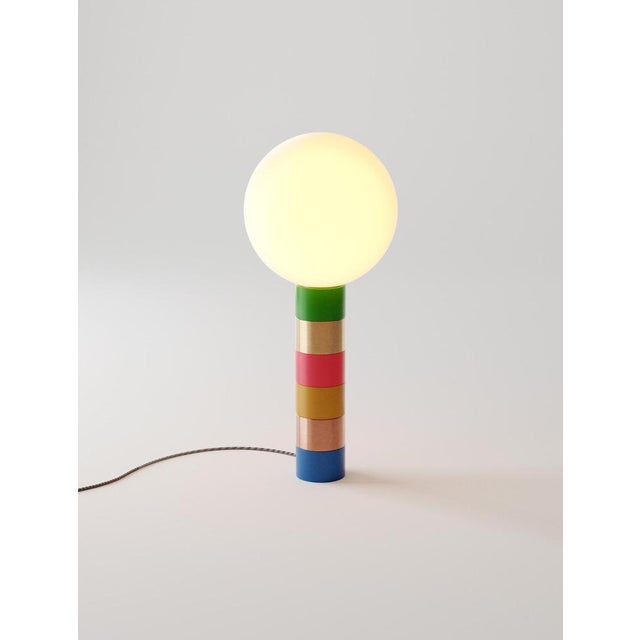 Donna ii table lamp in brass, copper & aluminium by studio marine breynaert. Dimensions: ø 18.5 × h 42.5 cm. Materials:...
