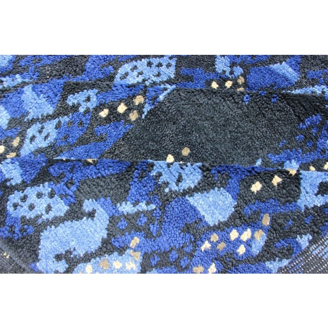 Large Blue Swedish Pile Rug in Blue by Keivan Woven Arts 10'2"x13'9 For Sale - Image 10 of 13