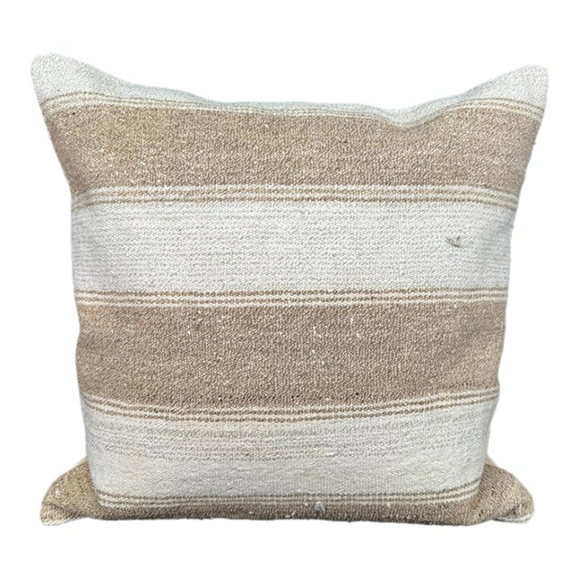 Turkish Hemp Pillow Cushion Natural Beige Brown Pillow Cushion Cover 20x20 For Sale